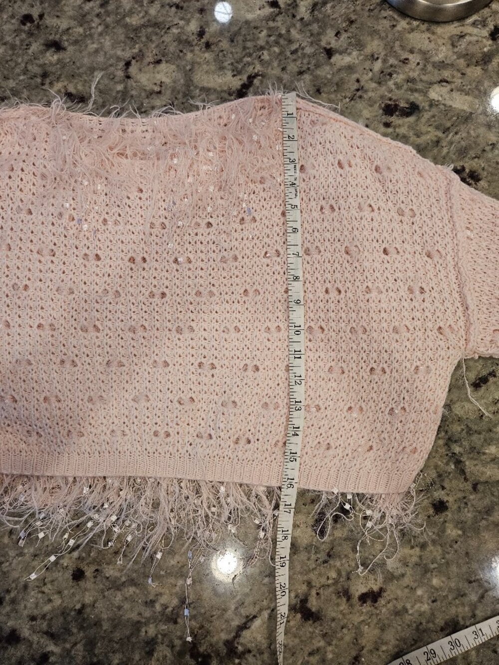 Willow and Root Pink Fuzzy Eyelash Knit Cropped Sweater size S - Picture 15 of 16